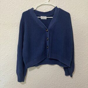 Navy blue cropped cardigan #cardigan